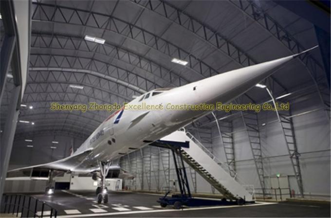 حظيرة الطائرات الفولاذية الطويلة غير المكلفة مع دعامات سقف القوس